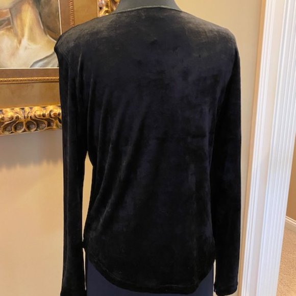 Calvin Klein Velvet Scoop Neck Top  NWT  Size Large - Picture 2 of 5